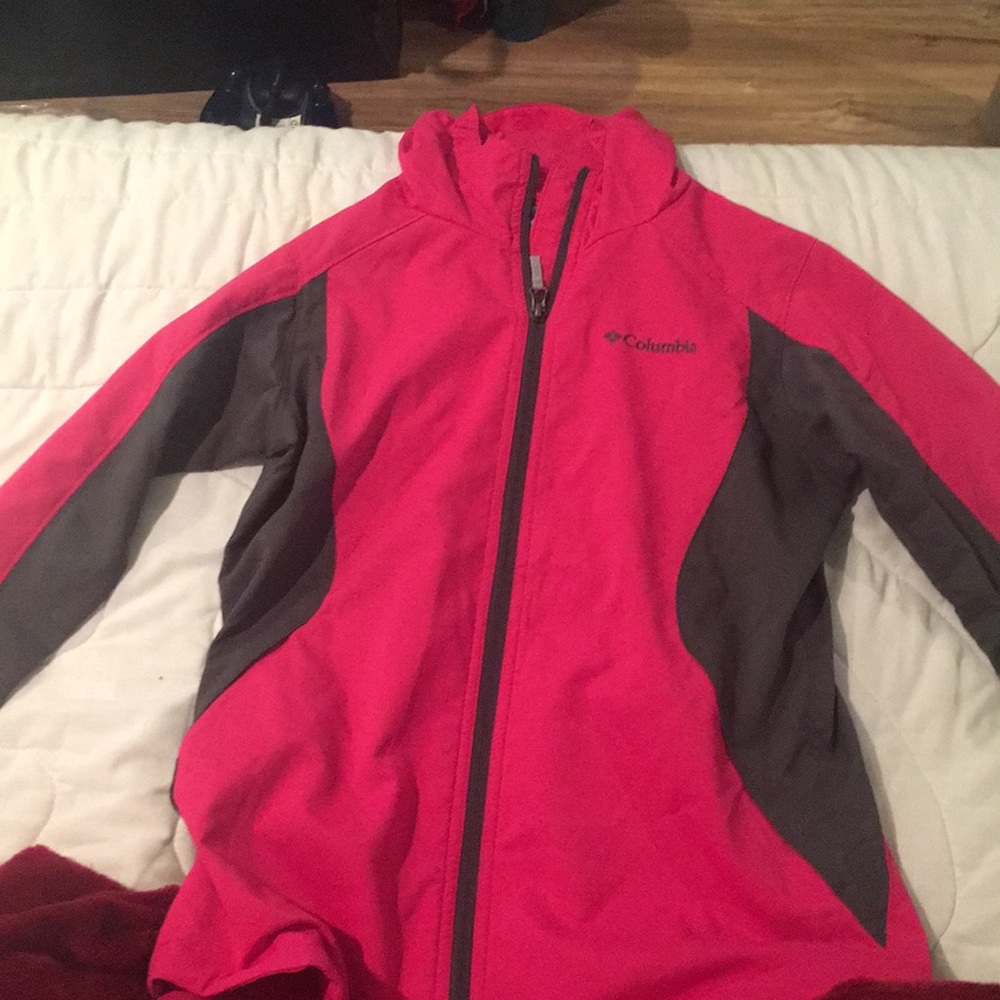 Pink Columbia rain jacket